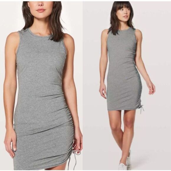 NWOT LULULEMON cinch it dress in dark heather gray, Sz 4, $100 B11 - Picture 1 of 8